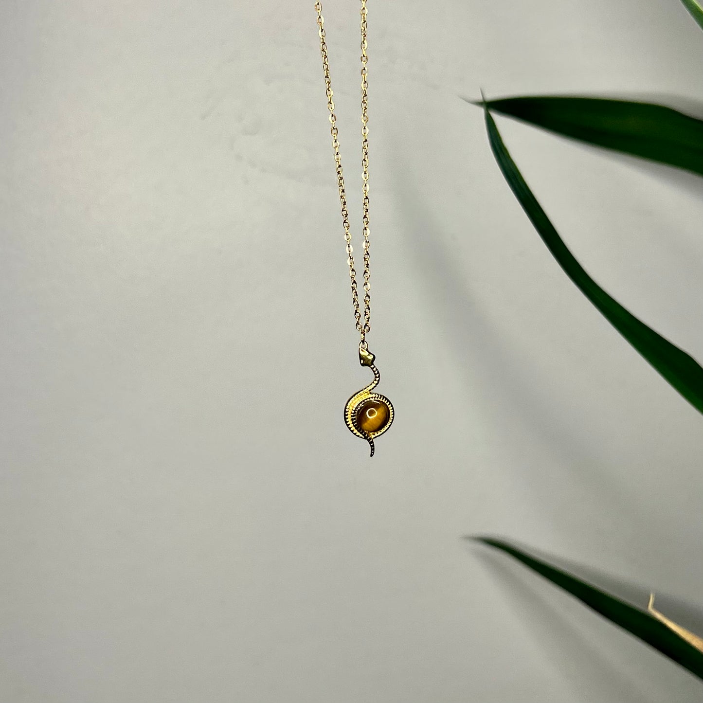 Tiger Eye Snake Necklace