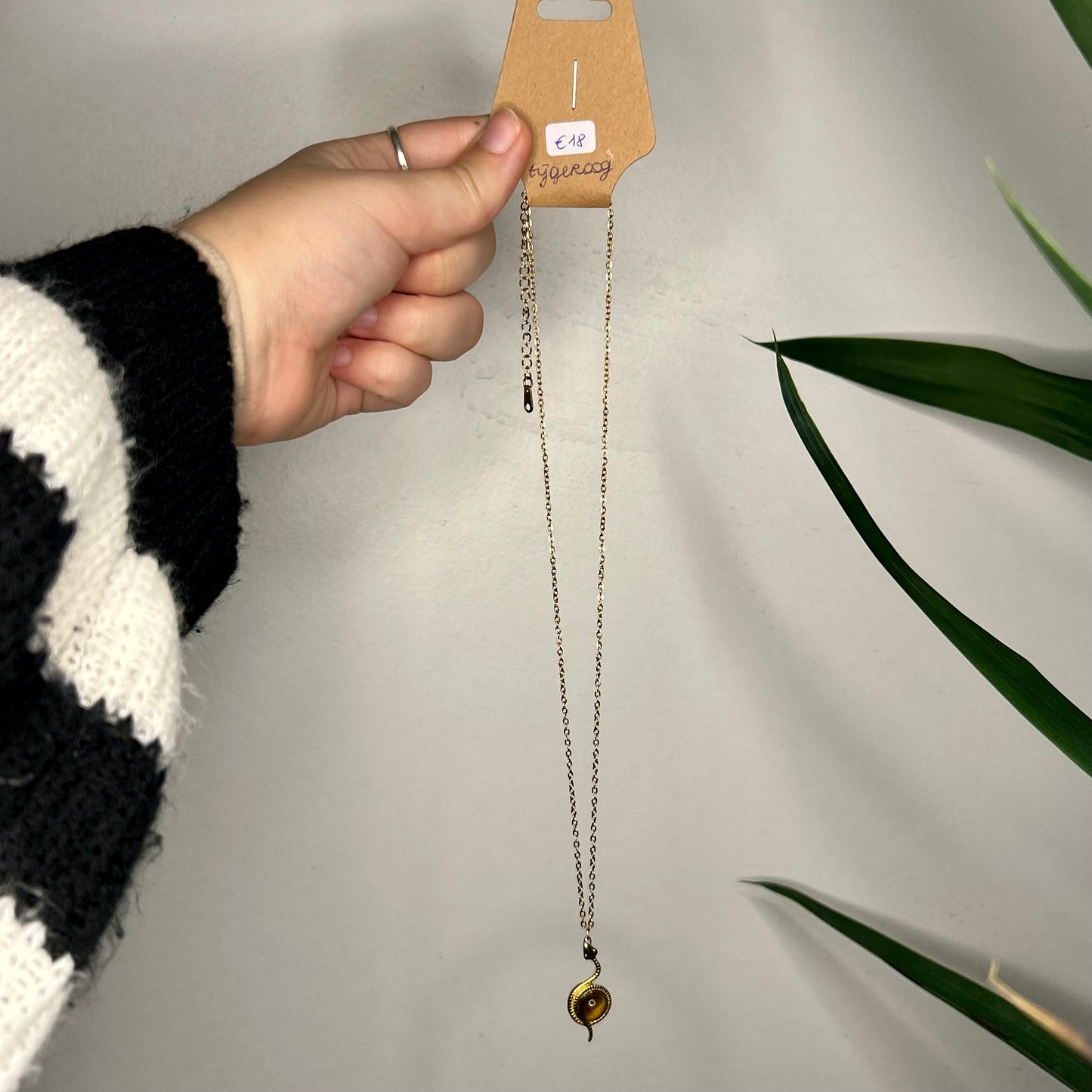 Tiger Eye Snake Necklace