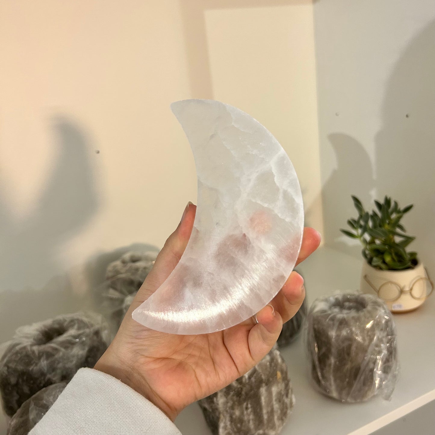 Selenite Moon Plate