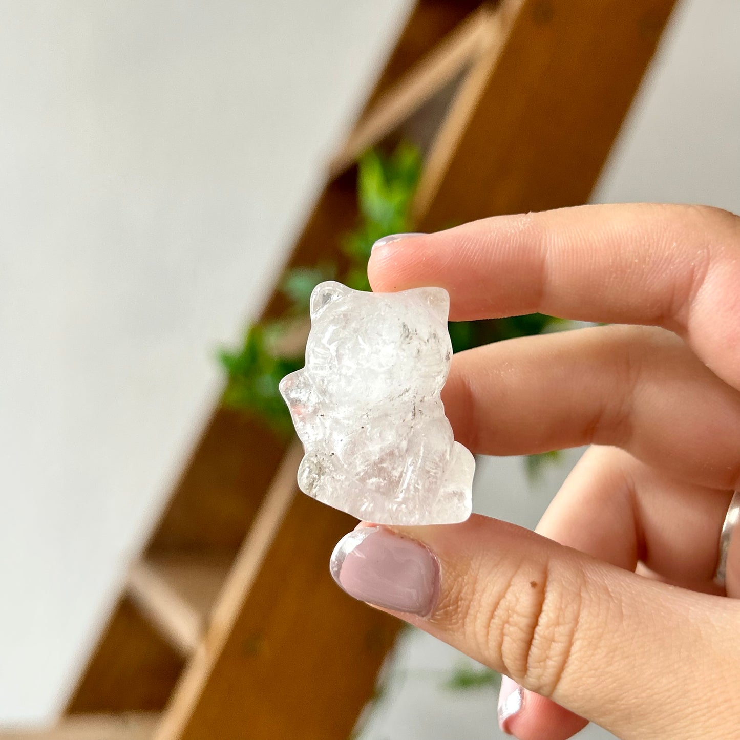 Clear Quartz Fortune Cat