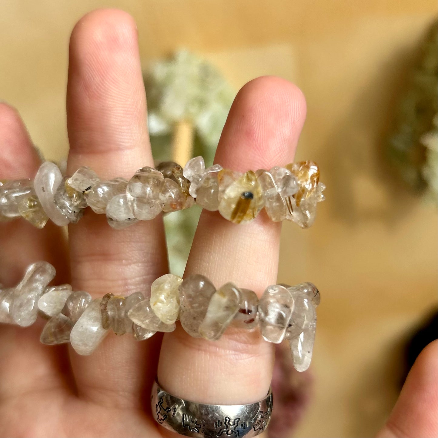 Rutile Quartz Chip Bracelet