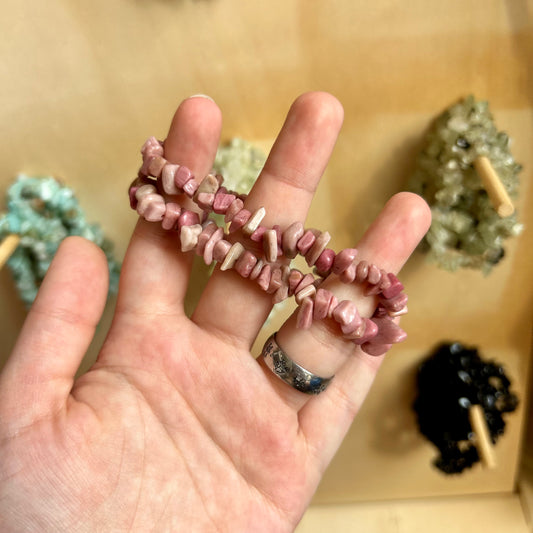 Rhodonite Chip Bracelet