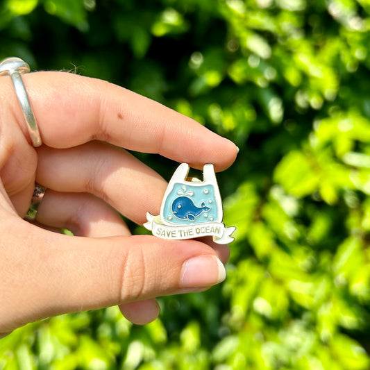 Save The Ocean Whale Pin
