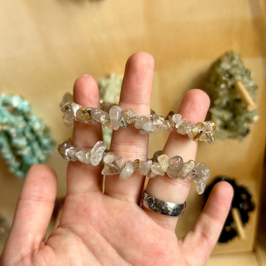 Rutile Quartz Chip Bracelet